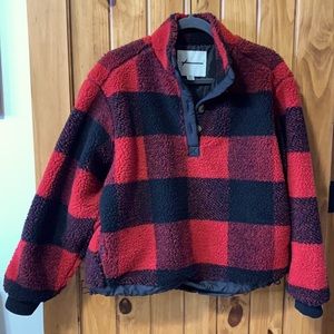 New American Eagle plaid pullover fleece